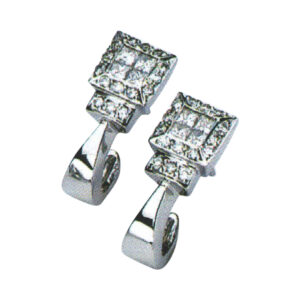 Elegant Princess Cut Diamond Earring 0.47 Carats Princesses & 0.31 Carats Rounds Available in 14k, 18k, and Platinum
