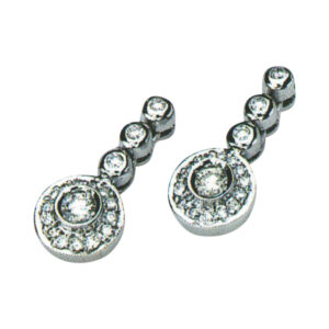 Sophisticated Diamond Earrings with 2 Rounds, 6 Rounds, and 28 Rounds in 14k, 18k, and Platinum