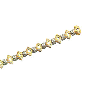 Princess-Cut and Round-Cut Diamond Bracelet - 3.81 Carats Princess-Cut, 5.01 Carats Round-Cut - Available in 14k, 18k, and Platinum