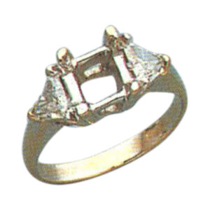 Unique Elegance Trilliant-Cut 0.45ct Diamond Ring in 14k, 18k, or Platinum