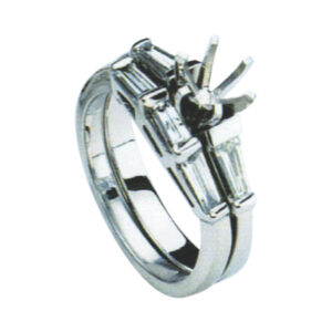 Elegant Engagement Ring with 0.71 Carat Baguette Diamonds in 14k, 18k, and Platinum