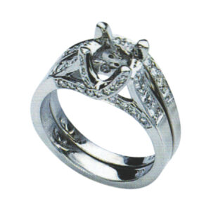 Elegant Wedding Set with seventy four round that equal 0.61 Carat Round Diamonds in 14k, 18k, and Platinum