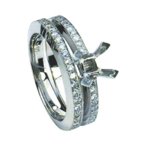 Exquisite Wedding Set with 0.89 Carat Round Diamonds in 14k, 18k, and Platinum