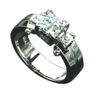 Elegant Princess-cut Diamond Ring - 6 Princess-cut Diamond, 0.64 Carats of Grace in 14k, 18k, or Platinum