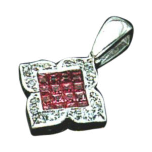 Exquisite Pink and Red Gemstone Pendant - 16PS and 16R Gemstones, 0.90 and 0.32 Carats of Elegance in 14k, 18k, or Platinum