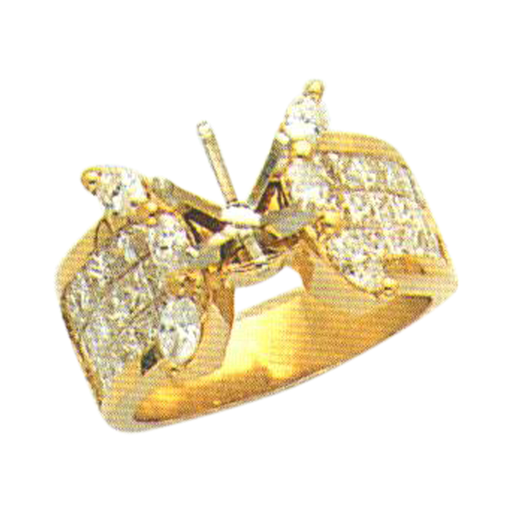 Elegant 2.38 Carat Princess Cut and 0.58 Carat Marquise Cut Diamond Ring Available in 14k, 18k, and Platinum