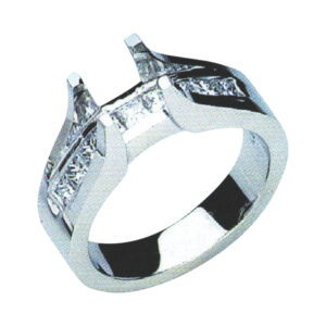 Sparkling Princess-Cut Engagement Ring with 0.47 Carat Diamonds in 14k, 18k, and Platinum