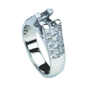 Exquisite Wedding Set with 0.72 Carat Princess-Cut Diamonds and 0.30 Carat Round Diamonds in 14k, 18k, and Platinum