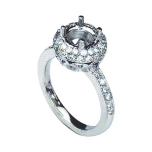 Radiant Round-Cut Engagement Ring with 0.60 Carat Diamonds in 14k, 18k, and Platinum