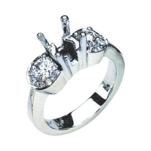 Delicate Round-Cut Engagement Ring with 0.60 Carat Rounds and 0.08 Carat Rounds in 14k, 18k, and Platinum