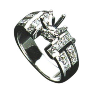 Regal 20 Princess-Cut Diamond Ring with 0.98 carats in 14k, 18k, and Platinum