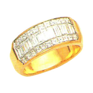 Elegant Baguette and Princess Cut Diamond Band- Available in 14k, 18k, and Platinum
