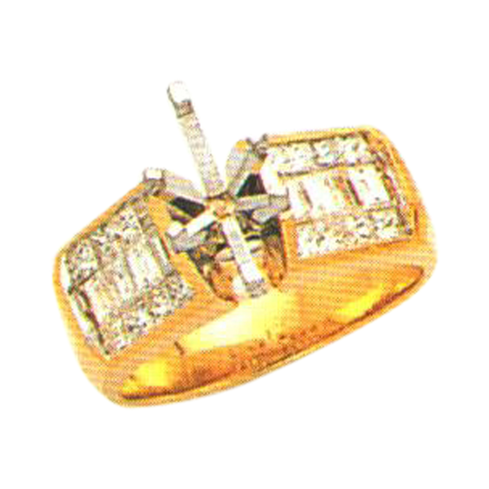 Majestic Fusion Princess and Baguette Cut 1.58 Carat Diamond Ring in 14k, 18k, and Platinum
