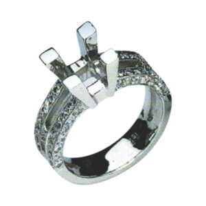 Classic Round-Cut Engagement Ring with 0.59 Carat Rounds in 14k, 18k, and Platinum