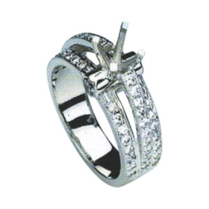 Delicate Round-Cut Engagement Ring with 0.15 Carat Rounds and 0.65 Carat Rounds in 14k, 18k, and Platinum