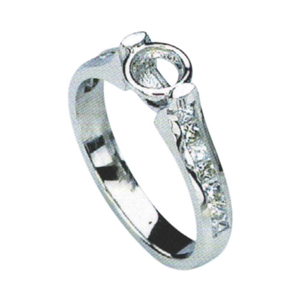 Regal Princess-Cut Engagement Ring with 0.56 Carat Princesses in 14k, 18k, and Platinum