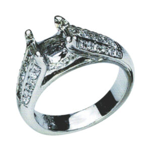 Captivating Princess-Cut and Round Engagement Ring with 0.69 Carat Princesses and 0.32 Carat Rounds in 14k, 18k, and Platinum