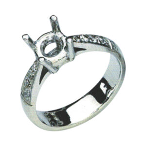 Delicate Round-Cut Engagement Ring with 0.23 Carat Rounds in 14k, 18k, and Platinum