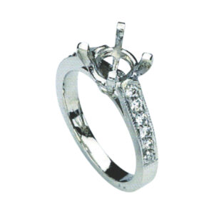 Elegant Round-Cut Engagement Ring with 0.30 Carat Rounds in 14k, 18k, and Platinum