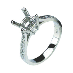 Delicate Round-Cut Engagement Ring with 0.21 Carat Rounds in 14k, 18k, and Platinum