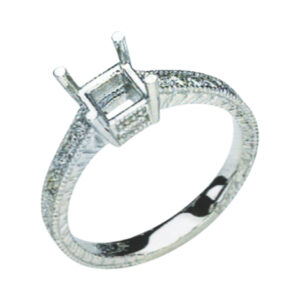 Delicate Round-Cut Engagement Ring with 0.15 Carat Rounds in 14k, 18k, and Platinum