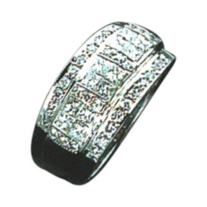 12 Princess-Cut and 32 Round-Cut Diamond Band with 0.75 Carats and 0.30 Carats in 14k, 18k, and Platinum