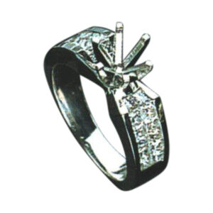 14 Princess-Cut Diamond Ring with 1.10 Carats in 14k, 18k, and Platinum