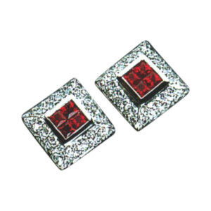 Dazzling 8 Princess-Cut and 64 Round-Cut Diamond Earrings with 0.83 and 1.13 carats in 14k, 18k, and Platinum
