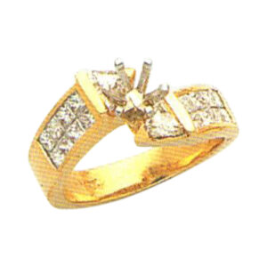 Exquisite 0.88 Carat Princess and Trilliant Cut Diamond Ring - Available in 14k, 18k, and Platinum