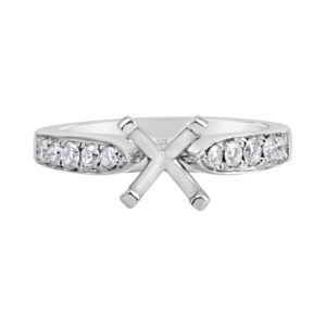 14 Karat White Gold Diamond mounting Engagement Ring (1/4 ctw)