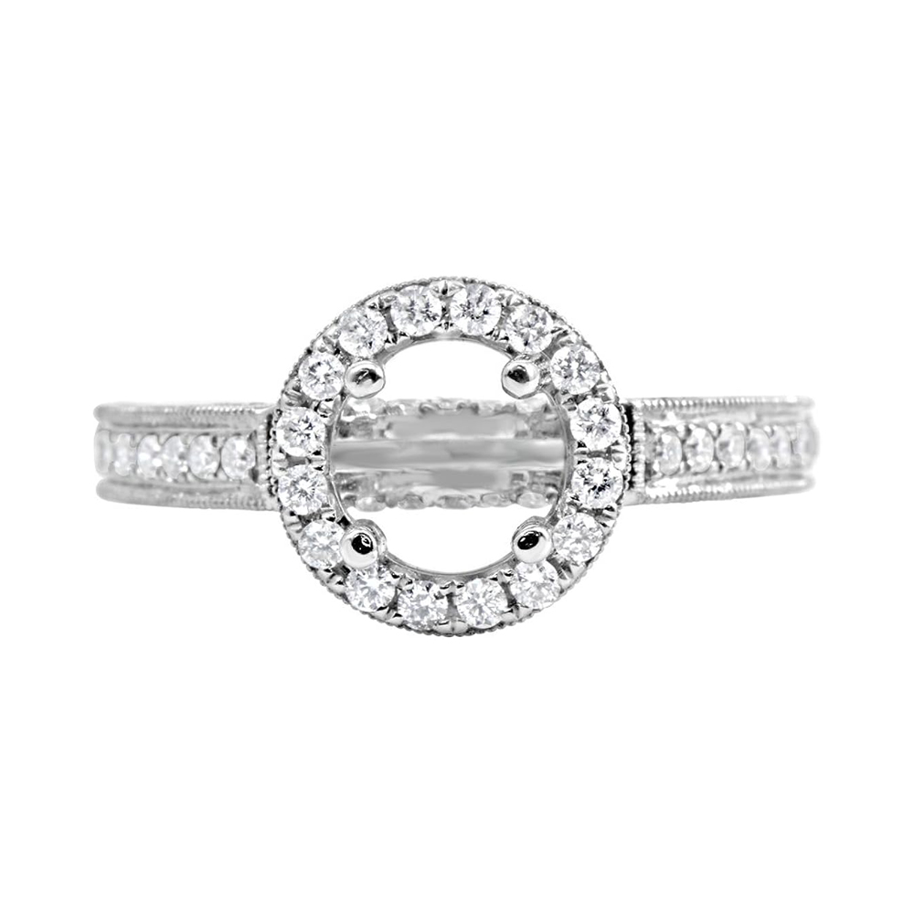 14 Karat White Gold Diamond Engagement Ring (0.42 ctw)