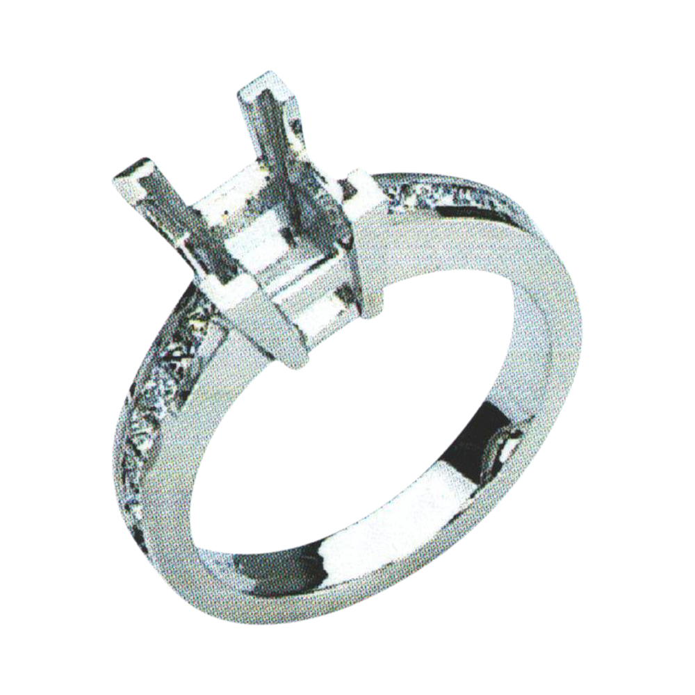Exquisite Princess-Cut Engagement Ring with 0.44 Carat Princesses in 14k, 18k, and Platinum