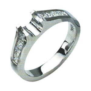 Regal Princess-Cut Engagement Ring with 0.63 Carat Princesses in 14k, 18k, and Platinum