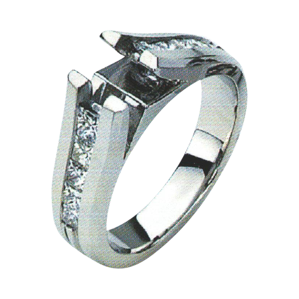 Majestic Princess-Cut Engagement Ring with 0.82 Carat Princesses in 14k, 18k, and Platinum