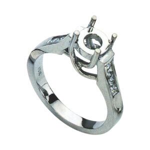 Radiant Princess-Cut Engagement Ring with 0.37 Carat Princesses in 14k, 18k, and Platinum