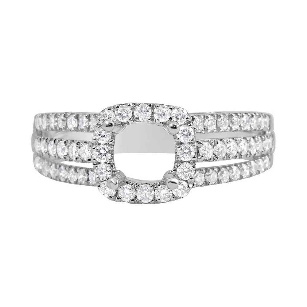 14 Karat White Gold Diamond Engagement Ring (0.59 ctw)