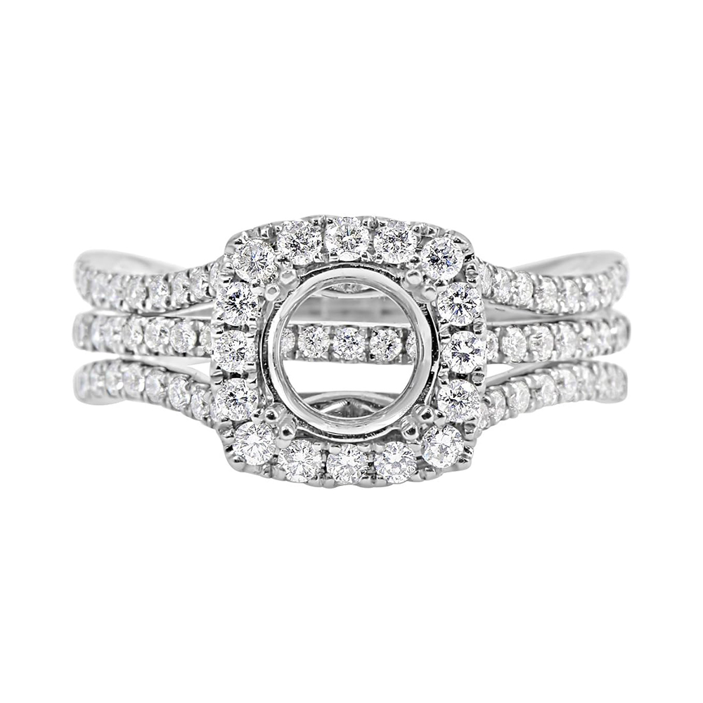 14 Karat White Gold Diamond Engagement Ring (.68 ctw)