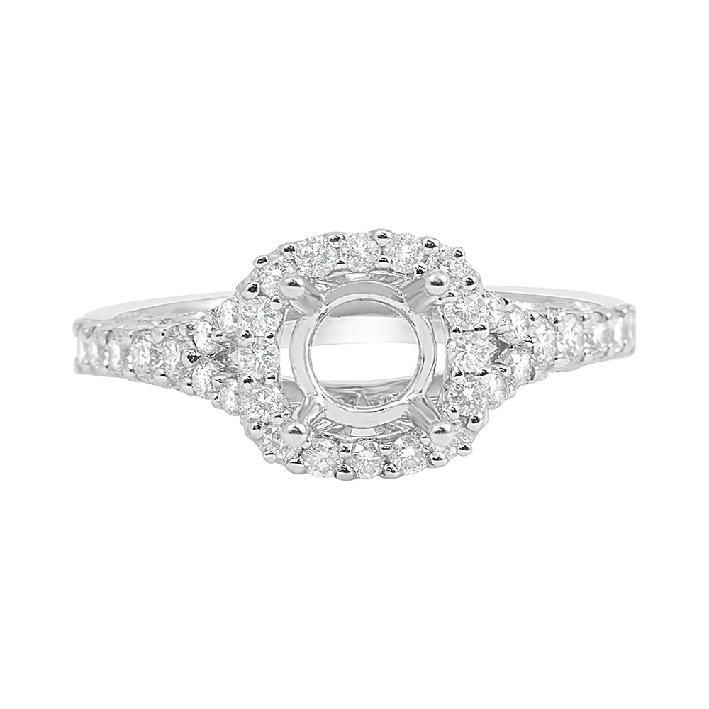 18 Karat White Gold Diamond Engagement Ring 1/2 ctw