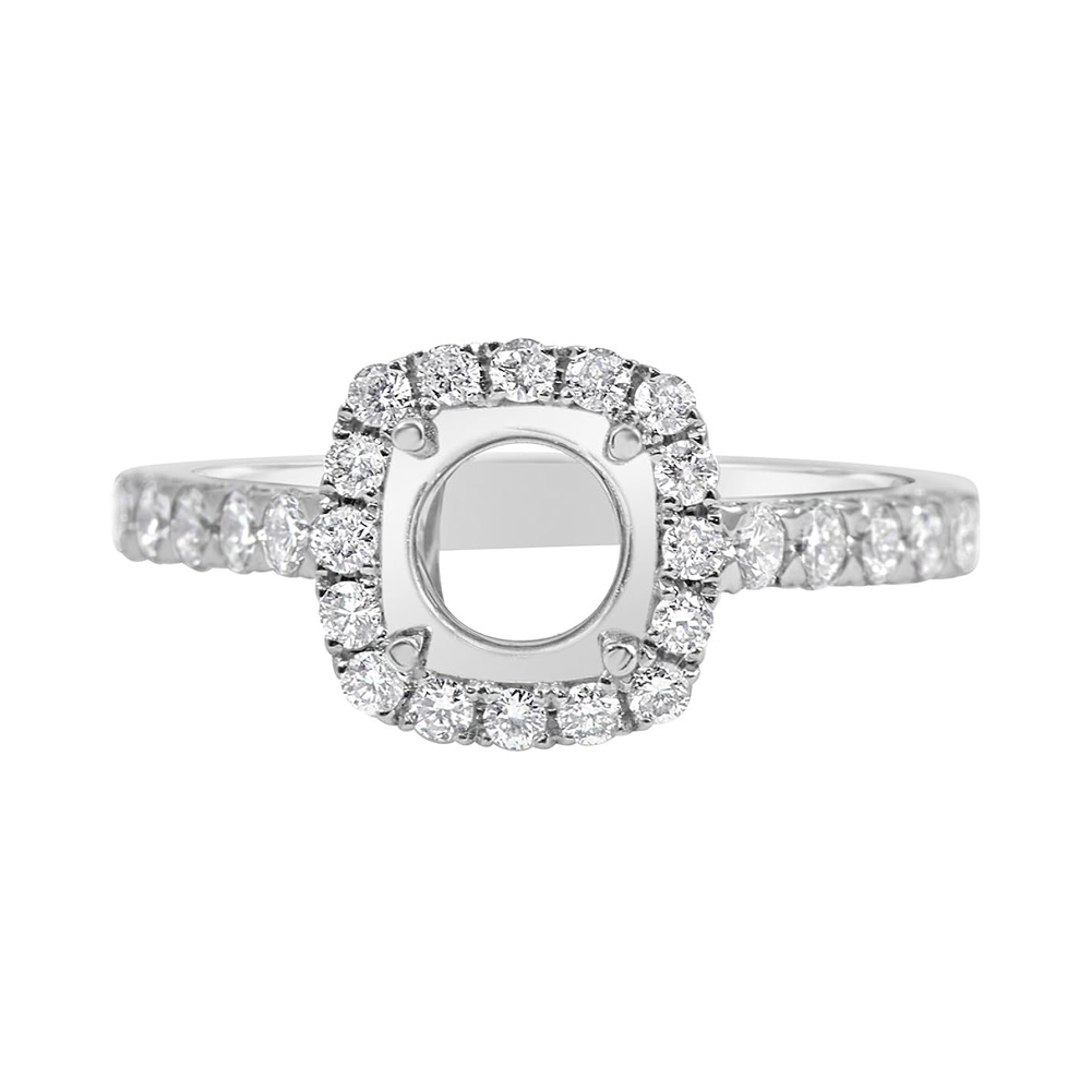 14 Karat White Gold Diamond Engagement Ring (0.61 ctw)