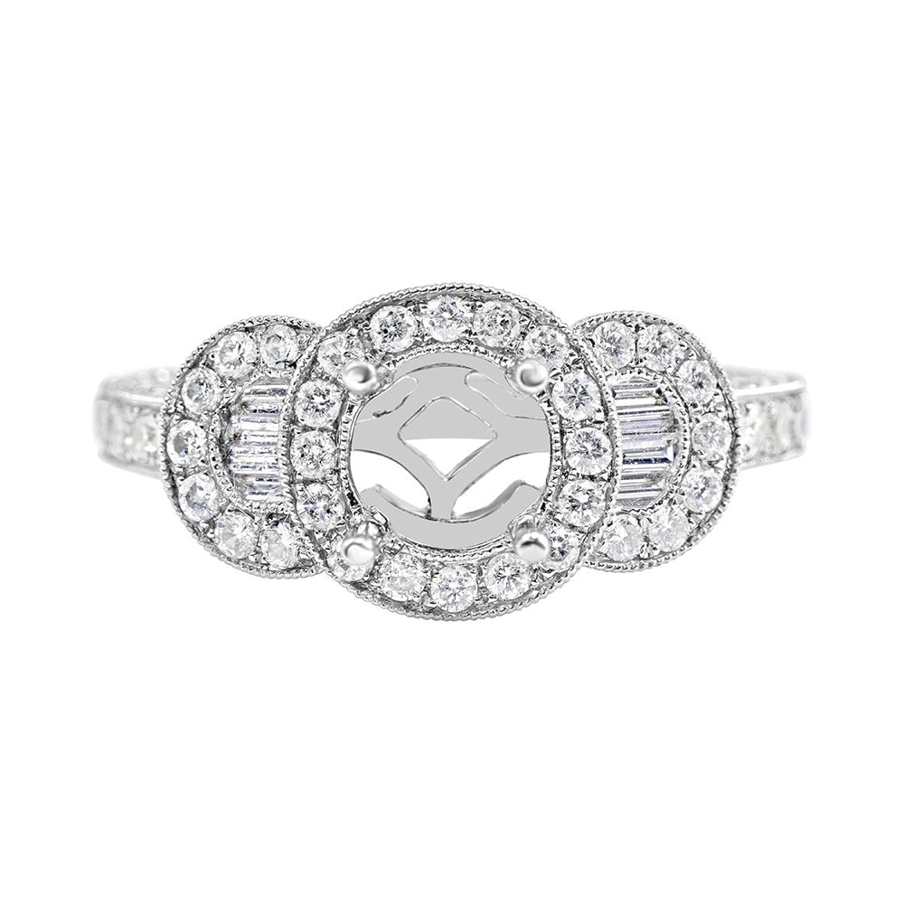 18 Karat White Gold Diamond Engagement Ring (1 ctw)
