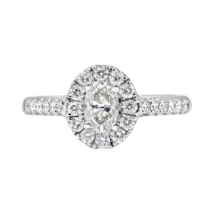 Nakar 18k White Gold Oval Diamond Engagement Ring (1/2 ctw)