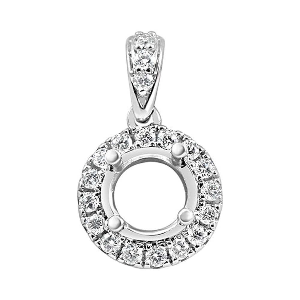 14 Karat White Gold Halo Diamond Pendant (1/4 ctw)