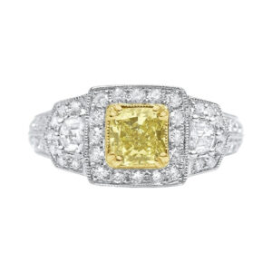 Nakar 18k Gold Yellow and White Diamond Engagement Ring