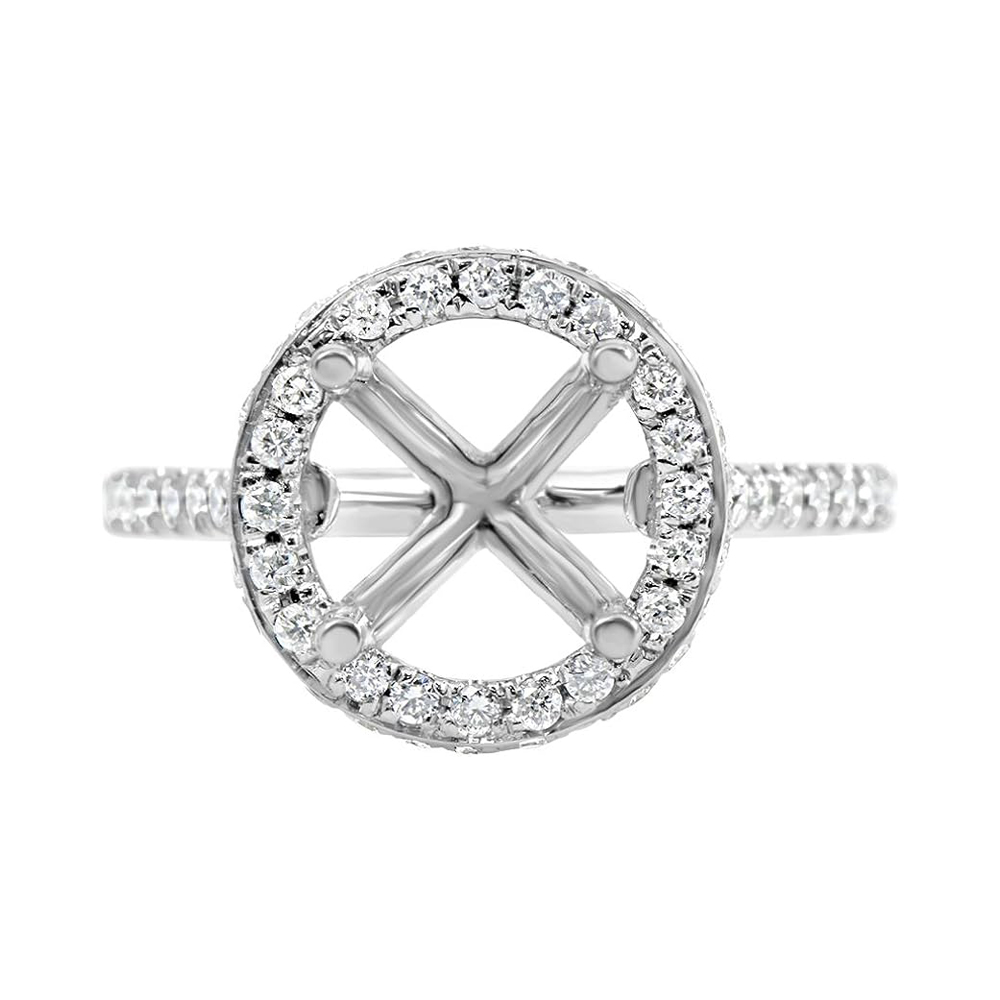 14 Karat Wax White Gold Diamond Engagement Ring (0.63 ctw)