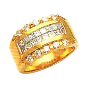 Harmonious Radiance 0.83 Carat Princess-Cut and 0.39 Carat Round-Cut Diamond Ring in 14k, 18k, and Platinum