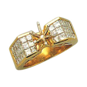 Regal Splendor 1.90 Carat Princess-Cut Diamond Ring in 14k, 18k, and Platinum