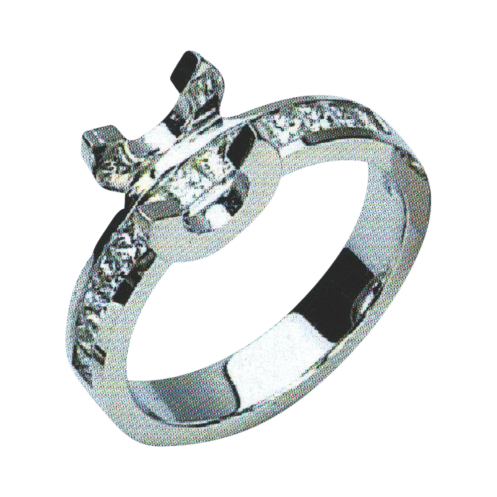 Enchanting Princess-Cut Engagement Ring with 0.63 Carat Princesses in 14k, 18k, and Platinum