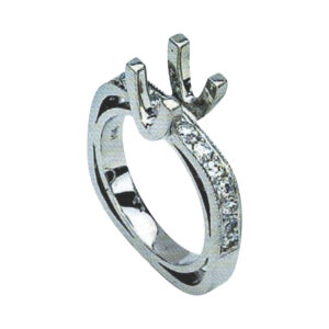 Radiant Round-Cut Engagement Ring with 0.38 Carat Rounds in 14k, 18k, and Platinum