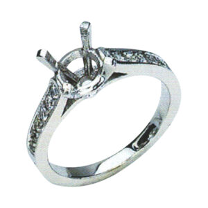 Dazzling Round-Cut Engagement Ring with 0.24 Carat Rounds in 14k, 18k, and Platinum