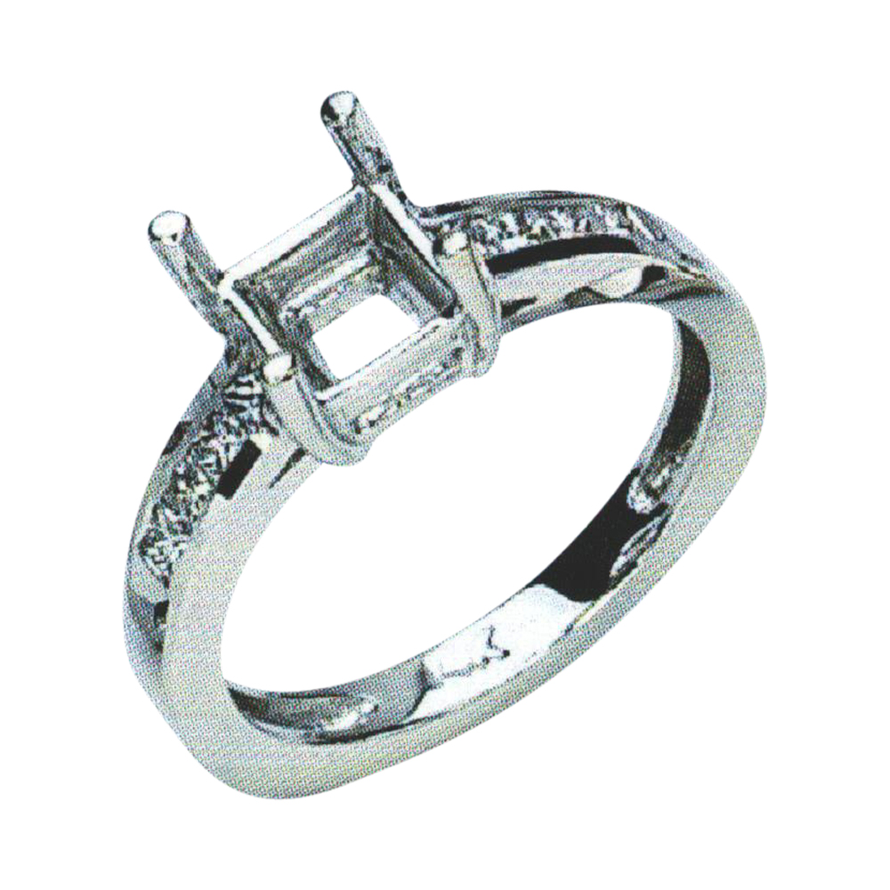 Elegant Princess-Cut Engagement Ring with 0.34 Carat Princesses in 14k, 18k, and Platinum